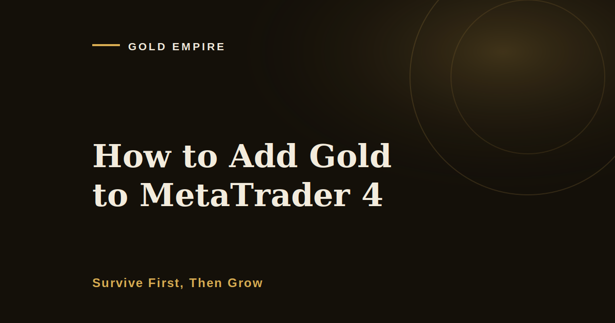 How to Add Gold to MetaTrader 4, and the One Line to Check Before You Trade It