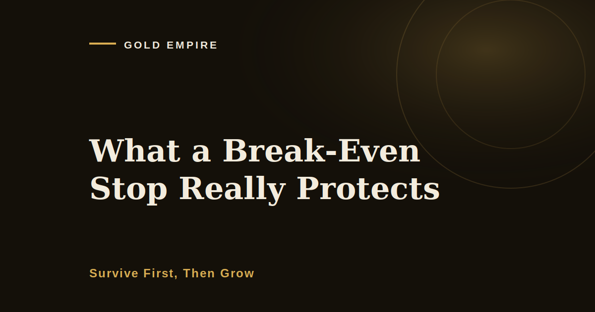 What a Break-Even Stop Really Protects, and What It Costs