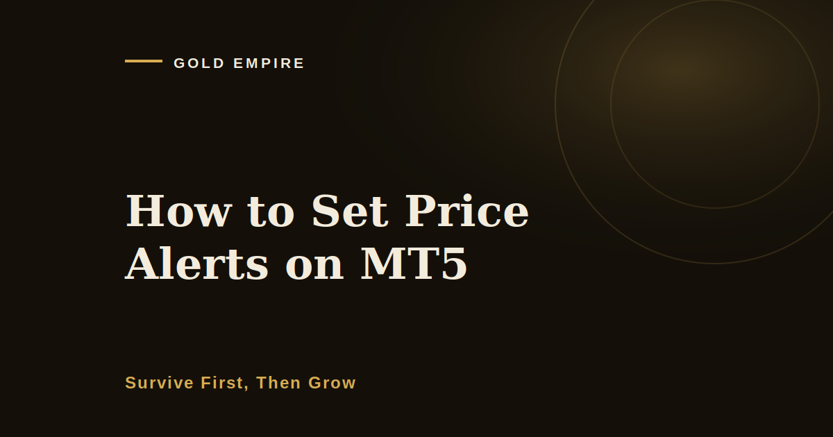 How to Set Price Alerts on MT5, and Where to Actually Put Them