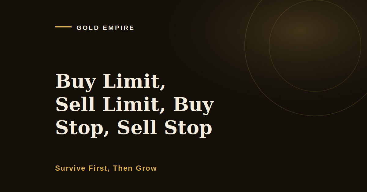 What Is Buy Limit Sell Limit Buy Stop Sell Stop, All Four Explained